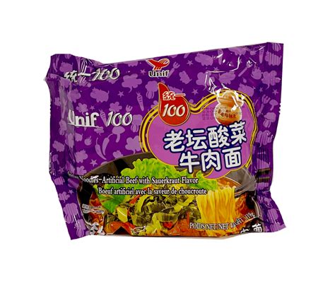 Instant Noodles With Sauerkraut Beef Flavour 119g Unif 100 China