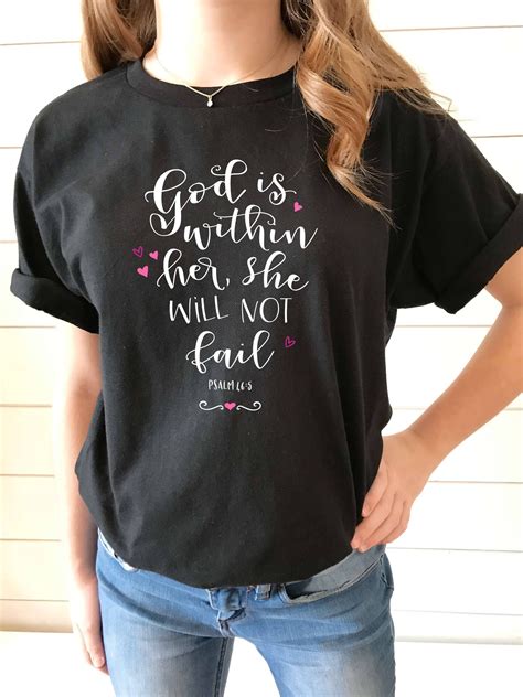 God Is Within Her She Will Not Fail Christian Shirts For Women