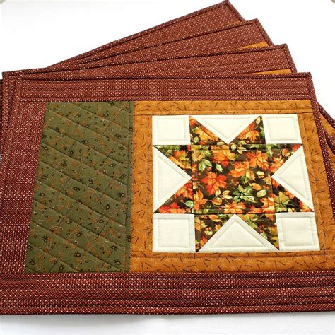 Quilted Fall Placemats Set Of 2 Or 4 Table Mats Etsy