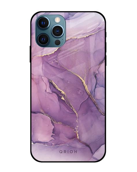 Buy Purple Gold Marble Premium Glass Case For Apple Iphone Pro