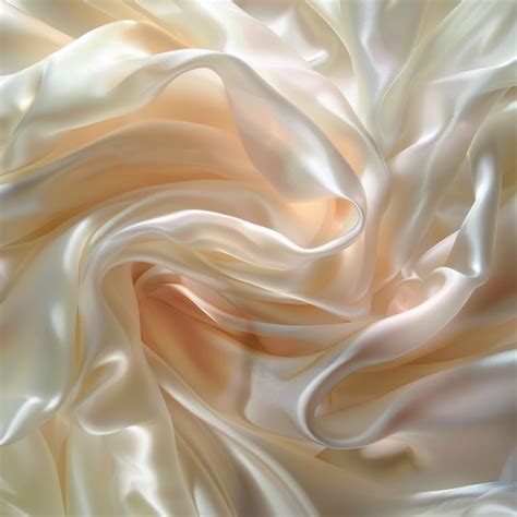 Closeup Of Rippled White Satin Fabric As Background Texture Premium