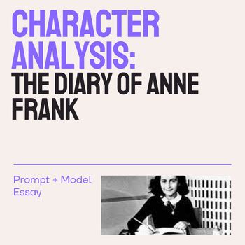 The Diary of Anne Frank Character Analysis Prompt + Model Essay | TPT