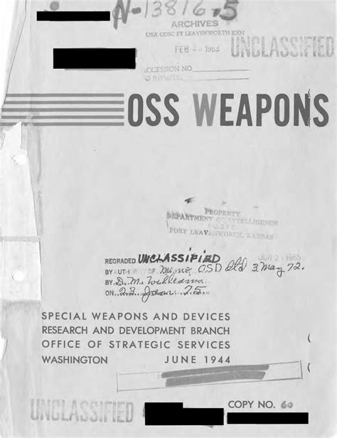 World War II: Office of Strategic Services (OSS) Weapons Instructions & Ordnance Catalog