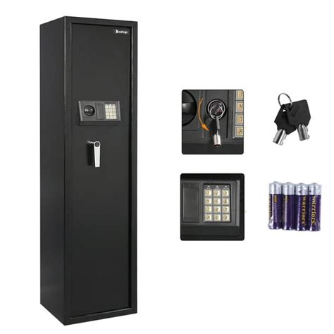 Ktaxon 5 Rifle Safe Gun Cabinet Steel Safe Box W Digital Keypad And Keys And Top Small Lockbox