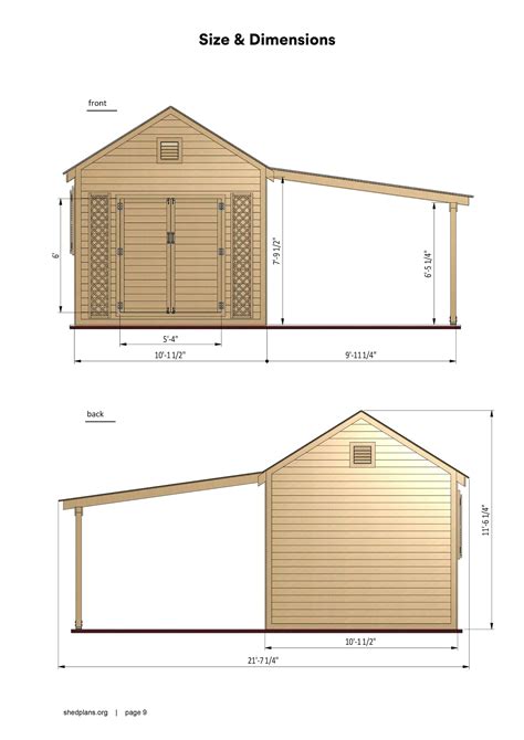 Shed Plans 20x10 Garden Shed With Porch - Etsy