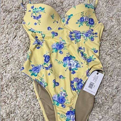 Weworewhat Swim Weworewhat Yellow One Piece Floral Bikini Poshmark