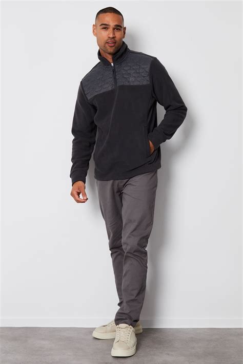 Buy Threadbare Grey 14 Zip Quilted Fleece Jumper From The Next Uk Online Shop