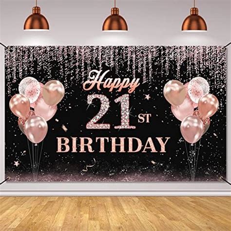 Vlipoeasn 21st Birthday Decorations For Her Rose Gold 21st