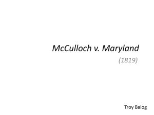 McCulloch V. Maryland SC Decision Summary