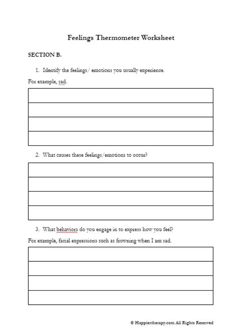 Feelings Thermometer Worksheet Happiertherapy Worksheets Library