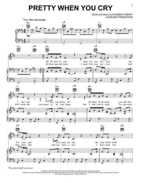 Pretty When You Cry Sheet Music Direct