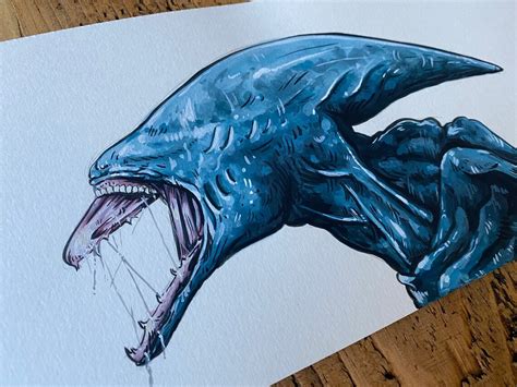 Prometheus Deacon Xenomorph original painting | Etsy