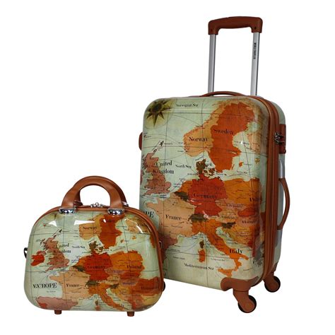 Free Shipping World Traveler Europe Hardside 2 Piece Carry On Spinner Luggage Set With Tsa Lock