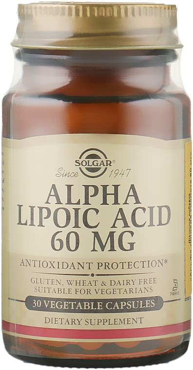 Solgar Alpha Lipoic Acid Complemento alimenticio Ácido alfa lipoico