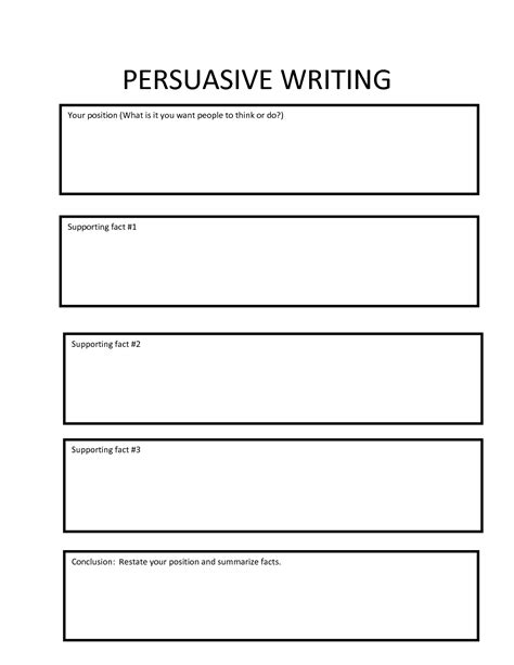 Persuasive Essay Graphic Organizer Rtf Persuasive Writing Organizer Persuasive Writing