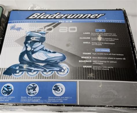 Womens Bladerunner Pro 80 Abec 5 Inline Skates Black Blue Gray 80mm