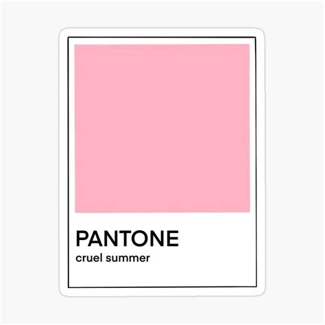 Cruel Summer Pantone Color Swatch Taylor Swift Sticker By Maddie G