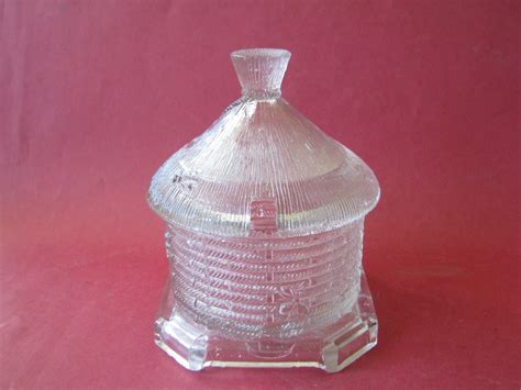 Pressed Glass Honey Pot Beehive Depression Kitchen Glass Eapg 1900 1925 Antique Price Guide