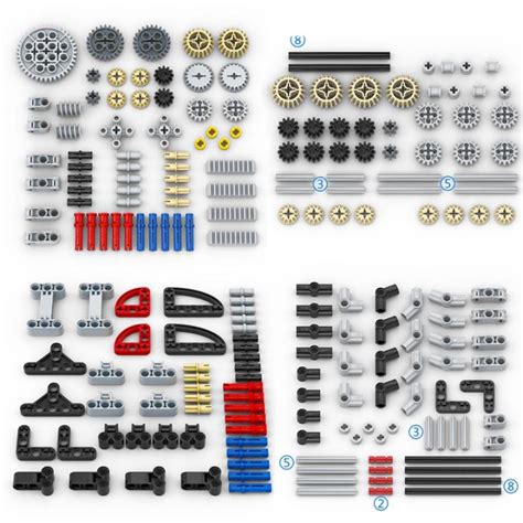 Hbesty Technic Parts Gear Cross Axles Pin Set Moc Friends Bricks