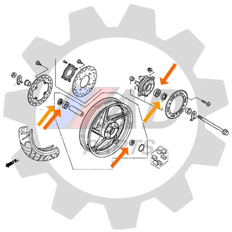 Rolamentos Roda Traseira HONDA CB250F Twister Kit