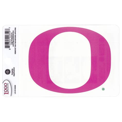 Oregon Ducks Logo Transfer Decal - 4" - O - Pink