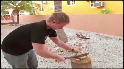 How To Open A Coconut With A Machete The Caribbean Life Youtube