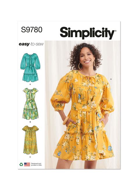 Simplicity Sewing Pattern S9780 Misses Dresses Sewdirect Australia