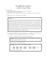 Problemset Fall Solutions V Pdf Econ B Macroeconomics