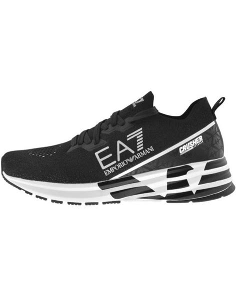 Ea7 Emporio Armani Logo Trainers In Black For Men Lyst