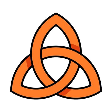 Icono De Vector De Nudo Celta Triquetra Naranja Y Negro Vector Premium