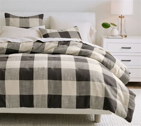 Charcoal Bryce Buffalo Check Patterned Duvet Cover Sham Pottery Barn