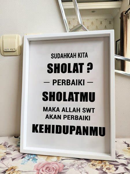 Jual Hiasan Dinding Wooden Poster Motivasi Islam Sudahkah Kita Sholat