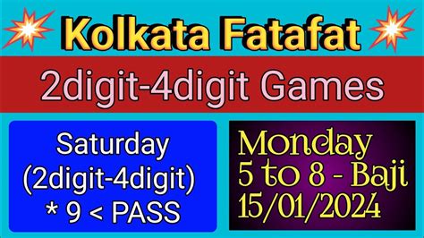 Kolkata Ff Digit Digit To Baji Game Monday