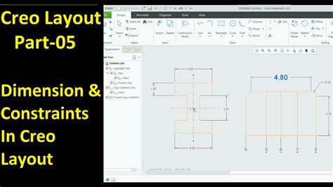 05 Creo Layout Tutorial Dimensions And Constraints In Creo Layout