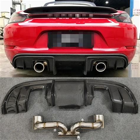 Für Real Carbon Fiber Hinten Lip Diffusor Porsche 718 Boxster