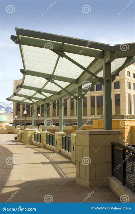 Open Mall Sidewalk Roof stock photo. Image of rail, weird - 654642