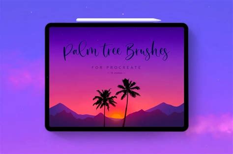 Enhance Your Procreate Art With 15 Palm Tree Silhouette Stamps