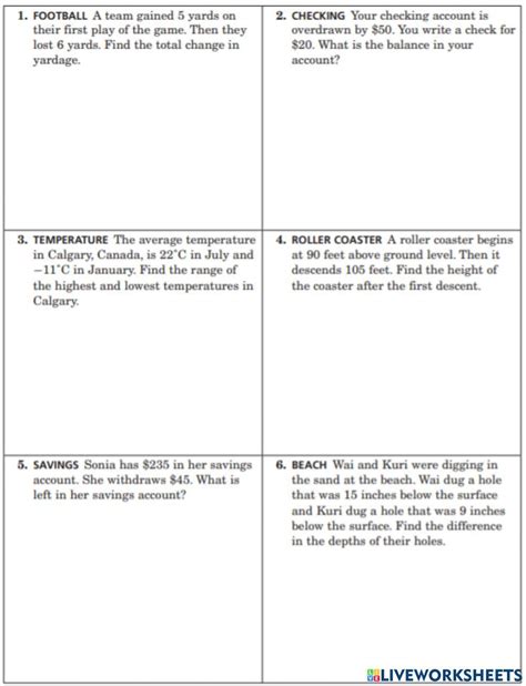 Add And Subtract Integers Word Problems Worksheet Education