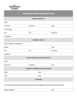 Fillable Online Membership Application Form Bsherwoodforestccb Fax