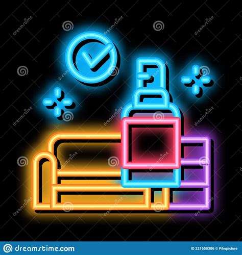 Special Cleaning Of Living Room Neon Glow Icon Illustration Stock