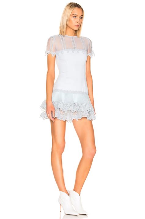 Simkhai Guipure Lace Mini Dress In Light Blue Fwrd