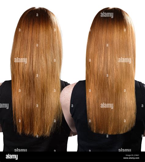 Hair before and after treatment Stock Photo - Alamy