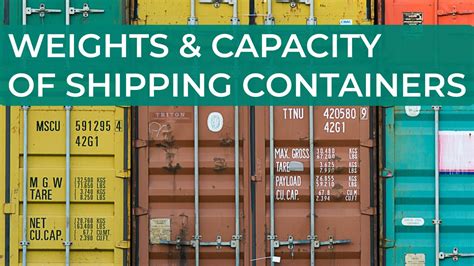 WEIGHTS AND CAPACITY OF SHIPPING CONTAINERS CONTAINER SHIP UASUPPLY