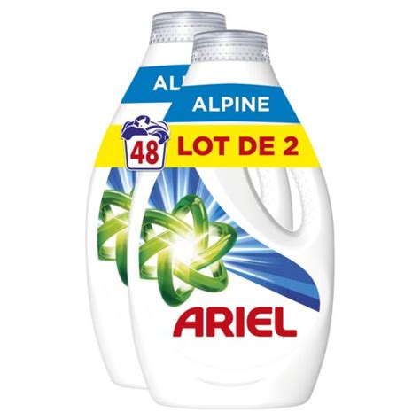 Lessive Liquide Alpine ARIEL le lot de 2 bidons de 2 16L à Prix Carrefour