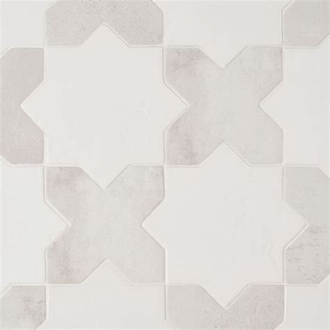 Parma White Polished Star And White Matte Cross Terracotta Look