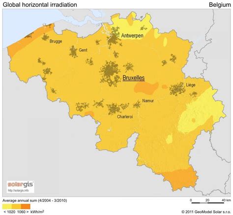 Belgium climate map - Map of Belgium climate (Western Europe - Europe)