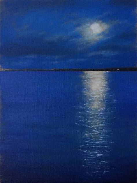 Moonlight On Water Painting at PaintingValley.com | Explore collection ...