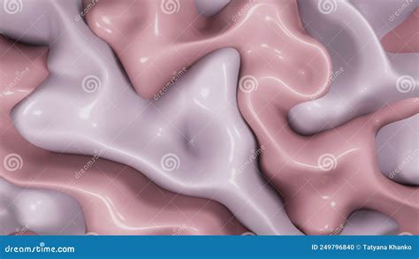 3d Rendering Cream Nude Organic Smooth Beige Color Plastic Abstract Wave Background Stock
