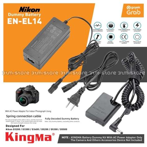 Promo Kingma Dummy Battery Kit En El Indoor With Ac Power Supply