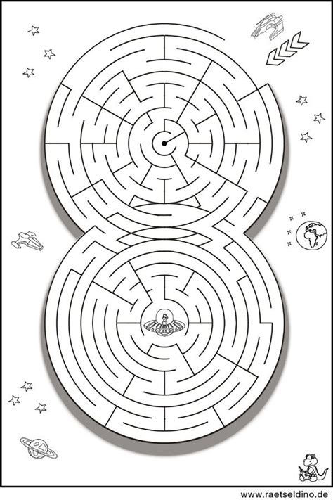 Labyrinth Schwer R Tsel Im Weltraum Maze Book Labyrinth Maze Design